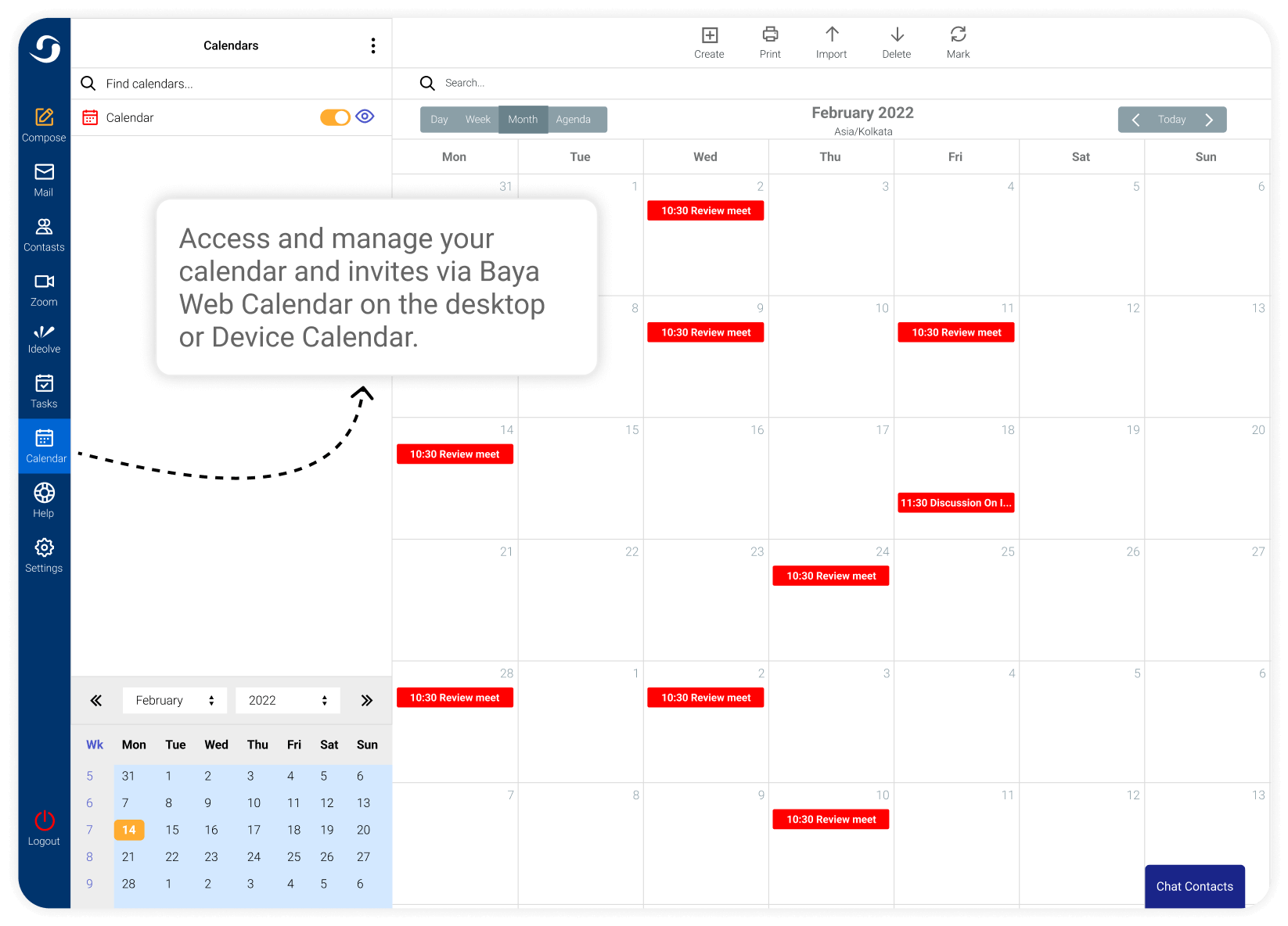 Web calender